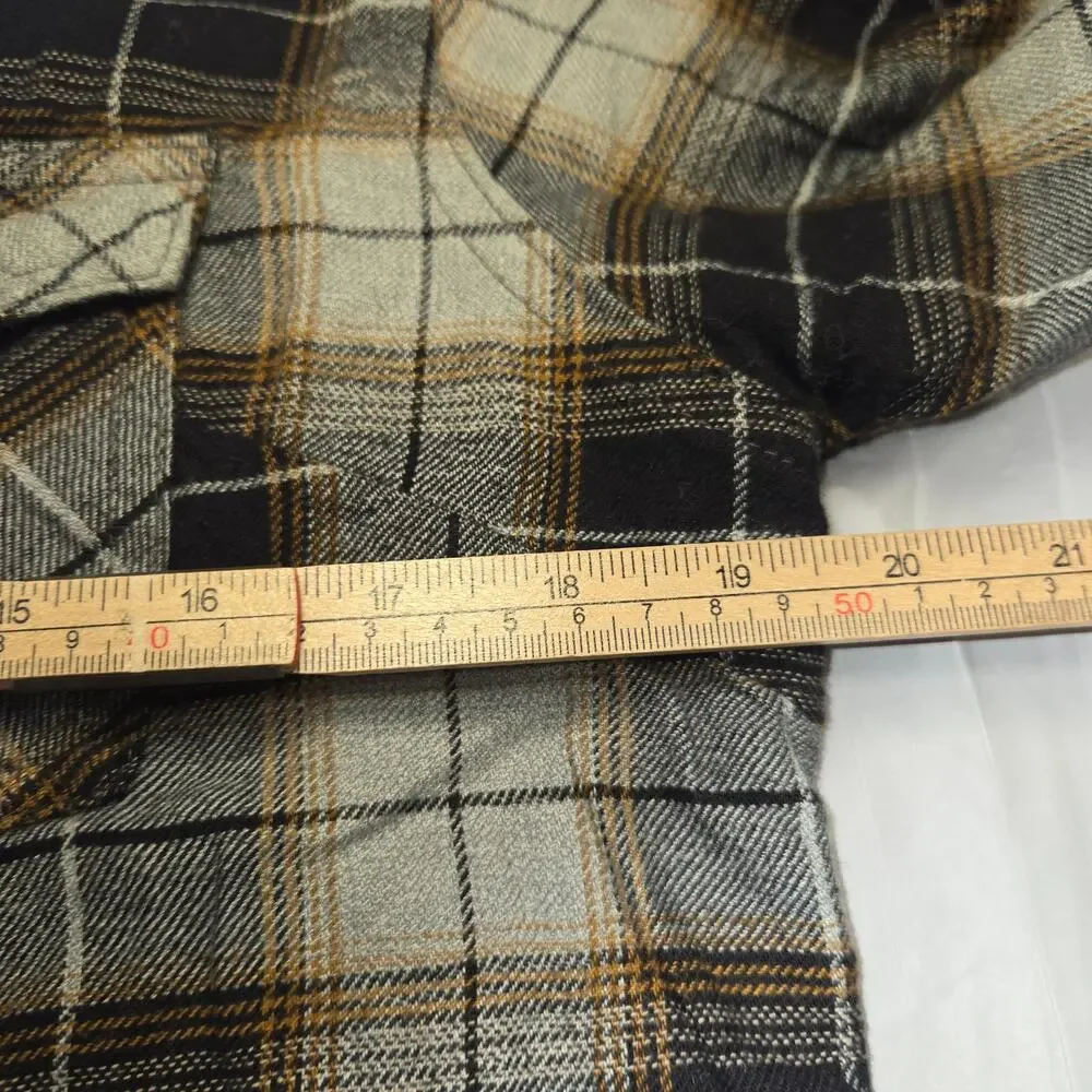 WilFull Womens Large Pearl Snap Shirt Brown‎ Plaid Western Outdoors Rodeo